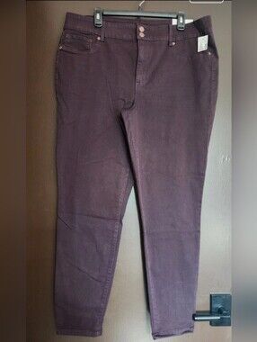Maurices Dark Purple High-Rise Pants